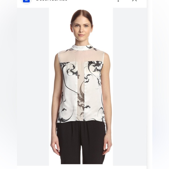 Thomas Wylde Tops - Thomas Wilde XS silk Black and White Sleeveless Top black/white